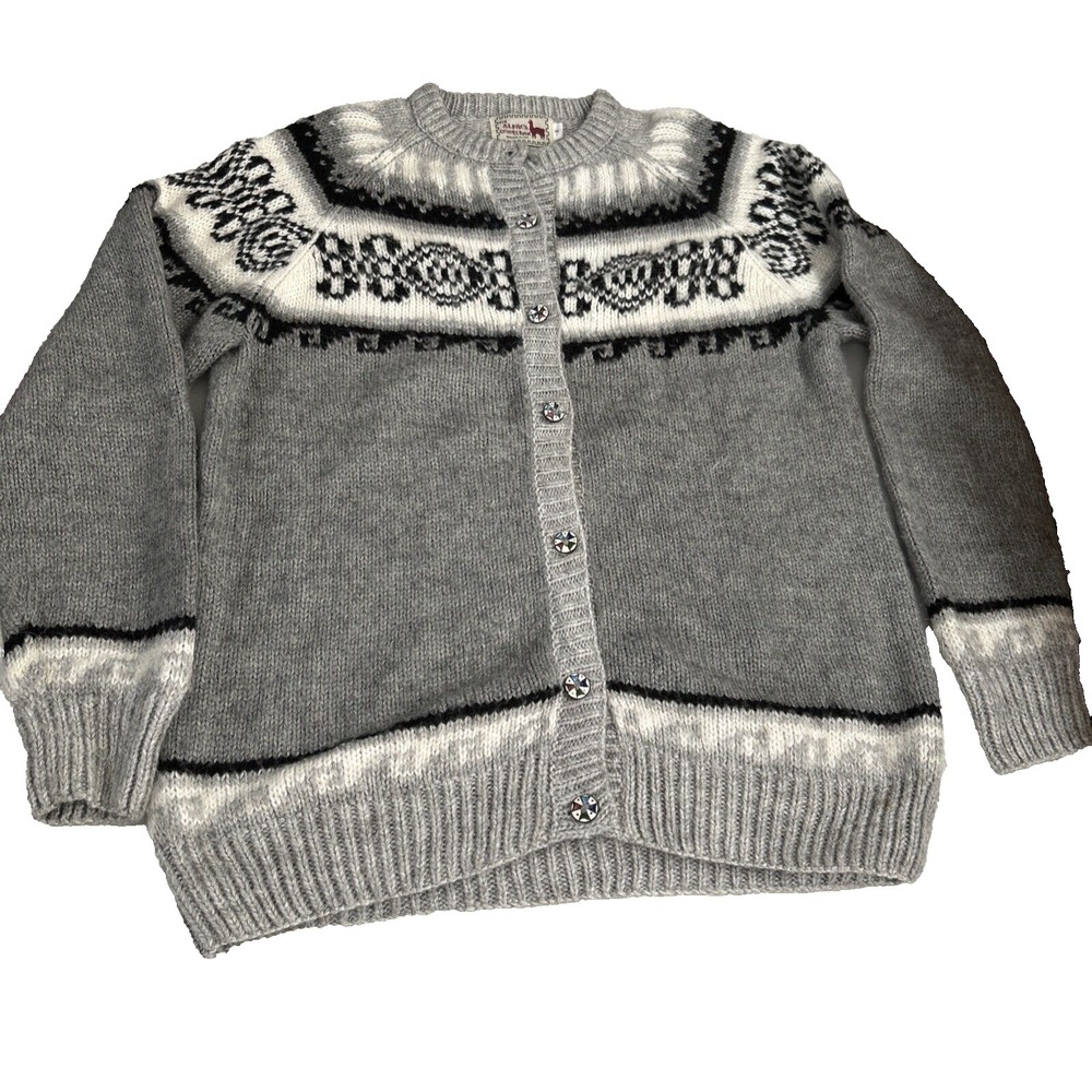 The Alpaca Connection Women's Sweater Small Grey Cardigan